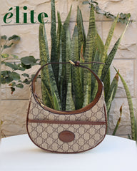 Gucci GG Supreme Canvas Half-moon Small Bag